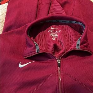 Nike Burgundy Dri-FIT Zip-Up Jacket